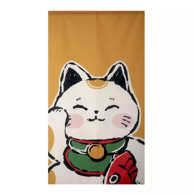 Japonmania Noren Tendaggio In Poliestere - Stampa Maneki Neko (Gatto Portafortuna), 85x150 Cm - 3